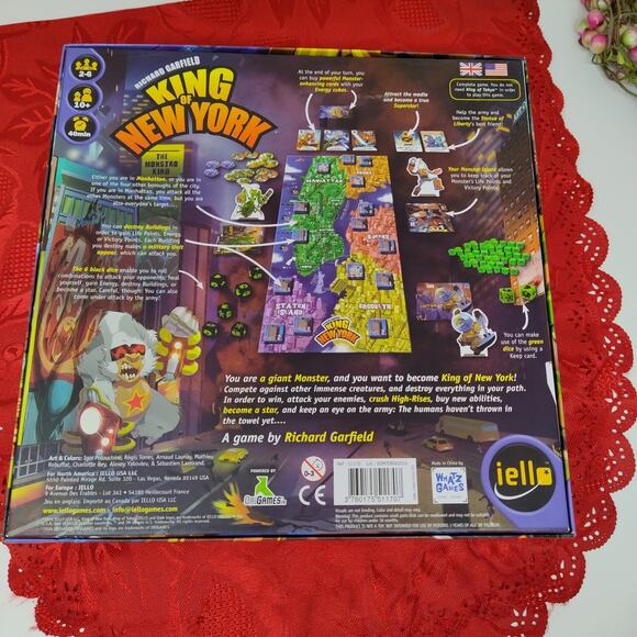 King Of New York Board Game Iello Games Base Core Richard Garfield Complete - Picture 7 of 11